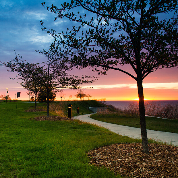 Concordia University Wisconsin’s bluff, overlooking Lake Michigan.