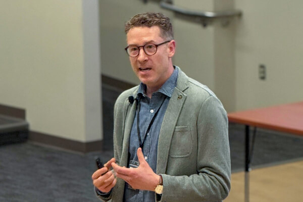 Michael Burns presenting